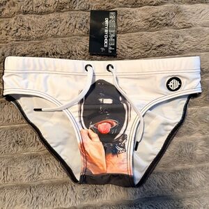 Breedwell Kink White and Black Swim Brief